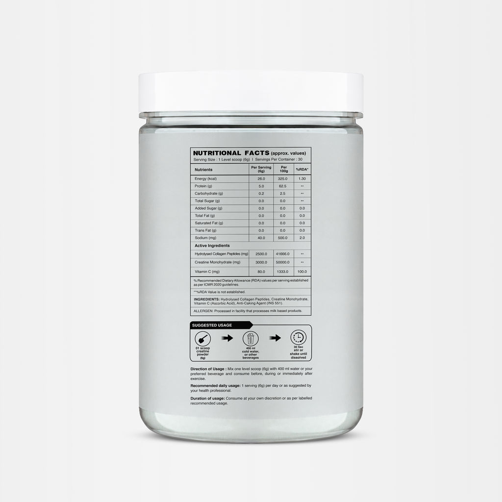 Nutritional Facts about PEPX Creatine Vitality Unflavored 