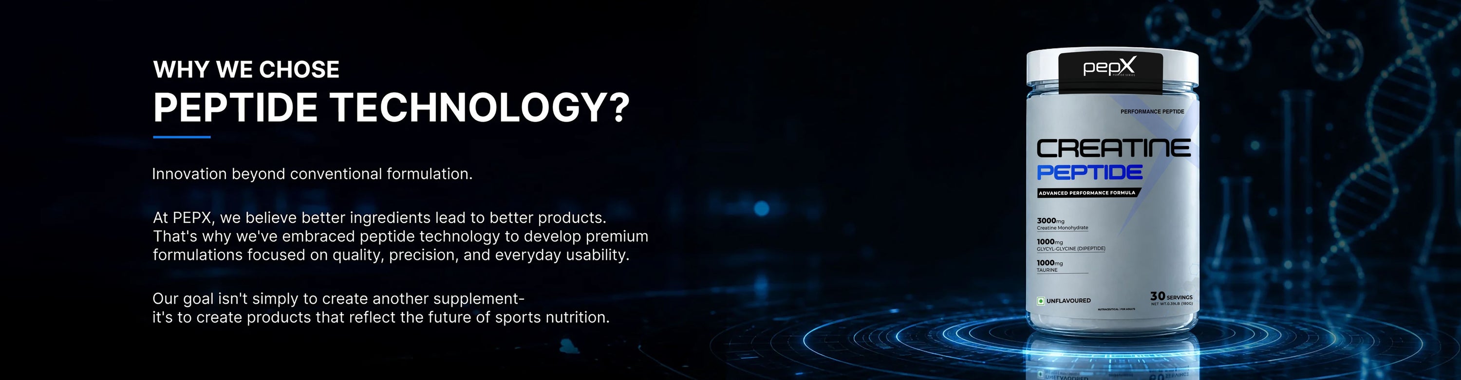 PEPX Creatine Peptide supplement for performance and recovery.